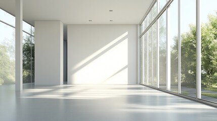 Empty Room with Large Windows and Natural Light