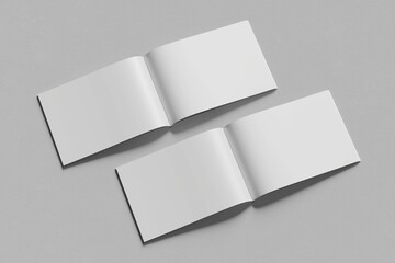 Blank landscape, brochure magazine isolated on Grey  background