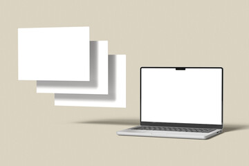 Laptop Screen Website Blank Mockup