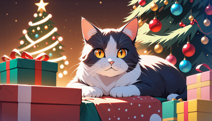 cat and gifts