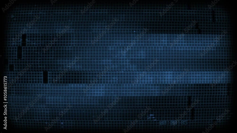Wall mural a looping digital style screen background with data glitch and interference effects.