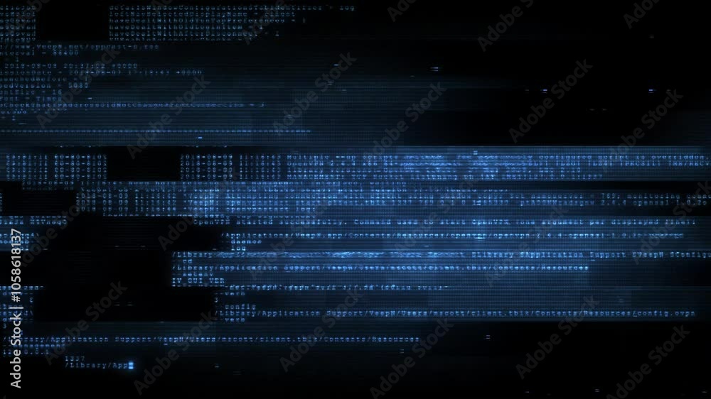 Wall mural a looping style screen background with data glitch and interference effects.