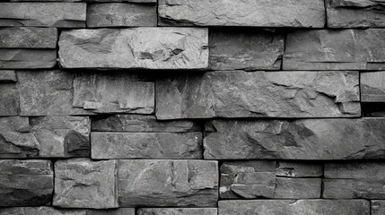 Gray stacked granite stone wall background creates a textured and stylish ambiance. This gray granite stone wall background adds depth and interest, perfect for various design needs.