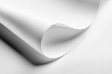 Crisp white paper list on white background. Abstract wallpaper
