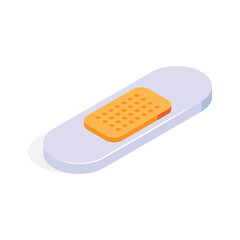 Adhesive bandage for minor cuts and injuries, customizable vector