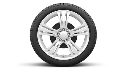 Obraz premium A sleek, modern car wheel showcasing its design and functionality.