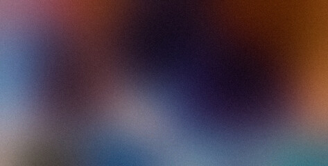 Smooth color flow gradient backdrop. Abstract grainy red blue orange color gradient, noise texture, summer poster design