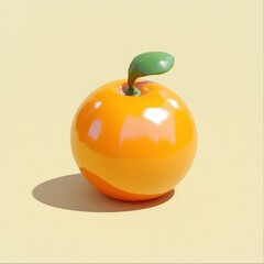 Vibrant Citrus Delight: A Juicy 3D Apple-Shaped Sculpture