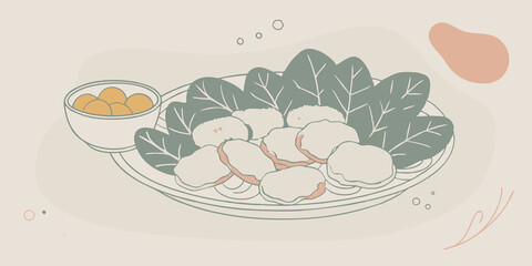 Nugget and Salad Chicken nuggets on a plate next to a small salad of mixed greens cherry tomatoes and cucumber.