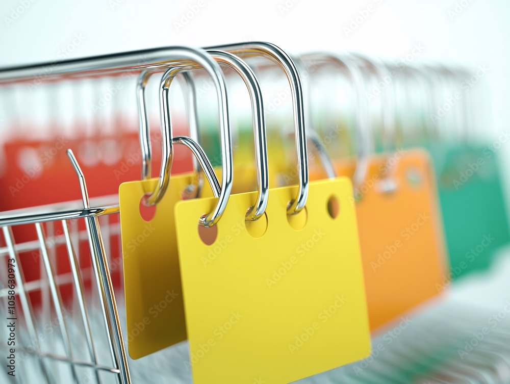 Poster a digital tag displaying price and value options, symbolizing cost perception in consumer choices. t