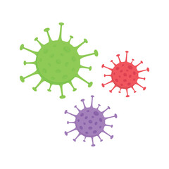 Illustration of viruses, symbolizing infection, disease, and health risks