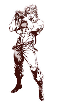 Taking photos while doing a Jojo pose, anime reference
