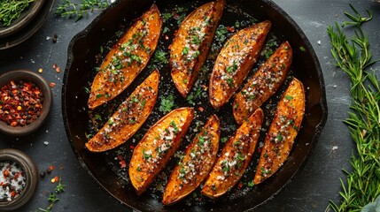 Sweet potato wedges with maplesalt crust and herbsnormalizeimage displaypropertiescrop settings size 1920 x 1080setScaleAspectFitcrop output nameGlidepng