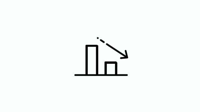 icon of decrease bar chart, suitable for crisis, loss, economy business theme