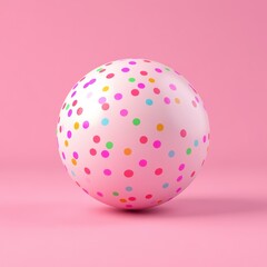 Playful Polka Dot Party Balloon on Vibrant Pink Background