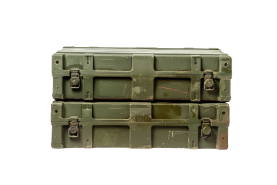 military green army plastic case isolated on white or transparent png