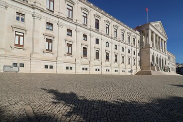 Le palais de Sao Bento, parlement portugais, vue de l'extérieur, ville de Lisbonne, Portugal