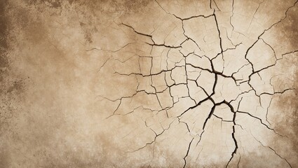Noisy texture inspired by cracked pottery, soft beige with light cracks and gritty detail. Created with generative AI technology