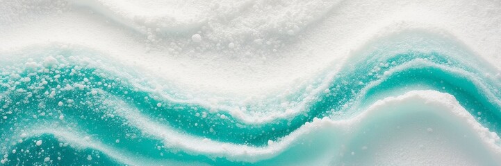 Noisy texture inspired by sea foam, white and turquoise speckles with soft gradient blending. Created with generative AI technology