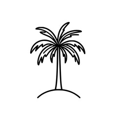 Obraz premium Simple line art icon of a palm tree for tropical or vacation themes