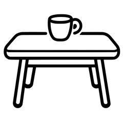 Table with a coffee cup, representing relaxation or break time themes