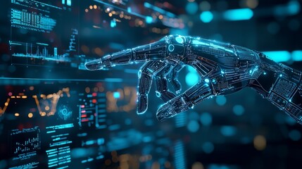 Investment banker using ai technology to analyze market risks and evaluate potential returns on investment strategies