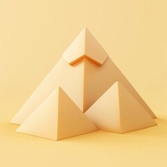 Minimalistic Geometric Pyramids on a Warm-Toned Background