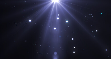 Fototapeta premium Shimmering Particles. Glittering shiny shimmering particles flare black background asset. Chirstmas background falling dust fairy happy new year 2025,2026. Cosmic clouds. Luxury overlay fluid bg.