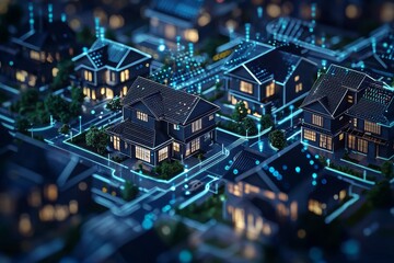 Obraz premium Real estate investor using ai software to track portfolio performance and identify new opportunities in the market