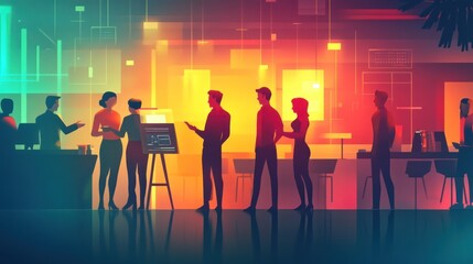 Business Meeting in a Modern Office