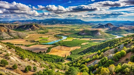 Fototapeta premium Scenic landscape of valley of Agua Tuerta in Huesca, Spain