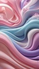 Flowing Pastel Abstract Artwork with Soft Pink, Blue, and Lavender Waves - Perfect for Modern, Calm, and Elegant Aesthetic Themes.