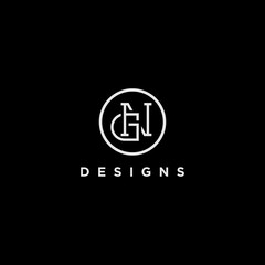 letter initial gn or ng luxury circle logo design