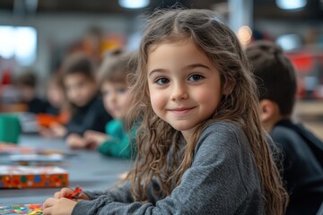 Children crafting festive christmas cards at a creative workshop table