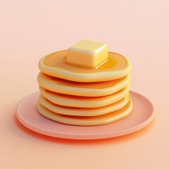 Delectable Pancake Stack: A Buttery Delight