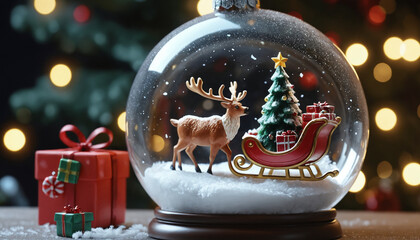 Christmas Snow Globe with Winter Wonder Scene