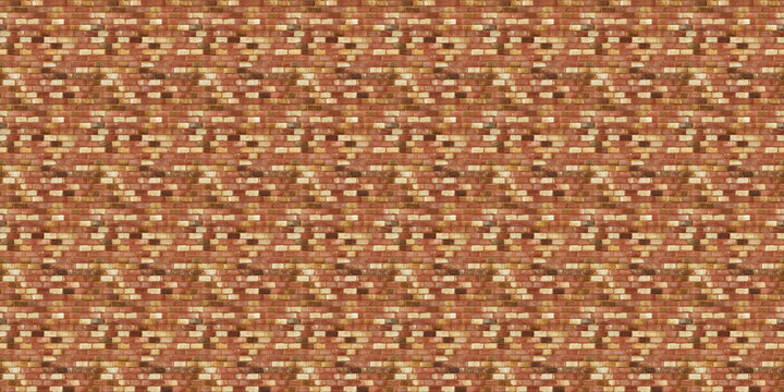 mixed color brick texture: close-up of bricks in a mix of warm red, brown, and cream colors, creating a patchwork effect perfect for eclectic, rustic-themed projects