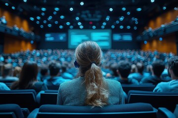 International scientific conference with researchers presenting innovations and discoveries