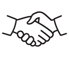 Handshake icon vector illustration, Handshake between two people, Outline handshake logo