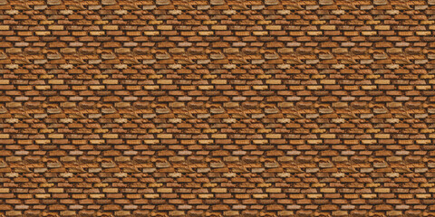 Vintage Brown Brick Texture: Textured brown bricks with hints of ochre and tan, featuring rough edges and uneven mortar, ideal for warm, rustic-inspired decor