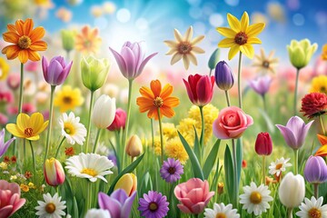 seamless spring wallpaper pattern with flowers