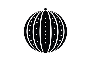 Watermelon Silhouette Vector Illustration: Minimalist Black and White Summer Fruit Icon for Fresh and Rustic Design
