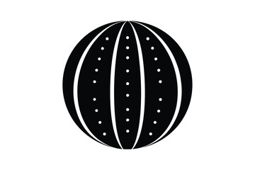 Watermelon Silhouette Vector Illustration: Minimalist Black and White Summer Fruit Icon for Fresh and Rustic Design