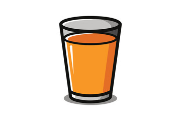 Glass of Orange Tea Vector Illustration: Vibrant Citrus Beverage Icon for Cozy, Refreshing, and Healthy Drink Designs
