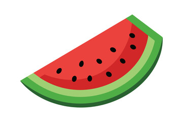 Watermelon Fruit Vector Illustration: Juicy and Vibrant Summer Icon for Fresh, Organic, and Tasty Design
