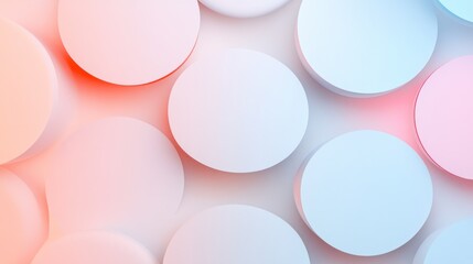 Obraz premium Abstract background of pastel colored circles on a white background.