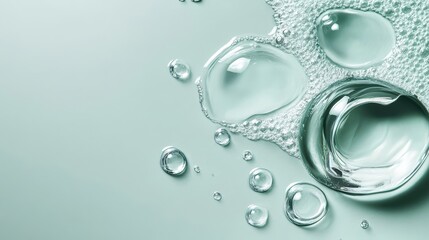 Elegant display of skincare products featuring hyaluronic acid on a soft green canvas.