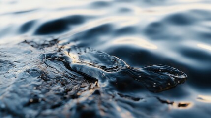 Close-Up of Water Ripples on a Rocky Surface