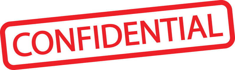 Confidential stamp icon isolated on white background . Red confidential stamp label . Vector