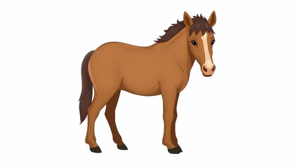 Fototapeta premium Cute Brown Shetland Pony